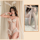 Conjunto de body de cosplay sexy com coelhinha de renda