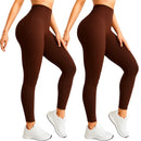 Kit 2 Calças Legging Femininas Suplex Liso - Zero Transparência E Cintura Alta