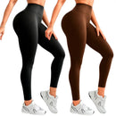 Kit 2 Calças Legging Femininas Suplex Liso - Zero Transparência E Cintura Alta
