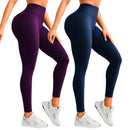 Kit 2 Calças Legging Femininas Suplex Liso - Zero Transparência E Cintura Alta