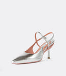 Buckle Slingback in Silver