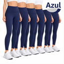 Kit 5 Calças Legging Femininas Suplex Liso - Zero Transparência E Cintura Alta
