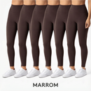 Kit 5 Calças Legging Femininas Suplex Liso - Zero Transparência E Cintura Alta