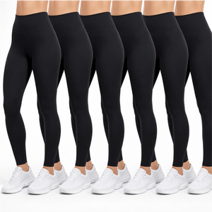 Kit 5 Calças Legging Femininas Suplex Liso - Zero Transparência E Cintura Alta
