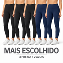Kit 5 Calças Legging Femininas Suplex Liso - Zero Transparência E Cintura Alta