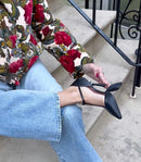 T-Strap Pump in Black